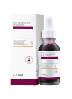 Fruit Acid Salicylic Acid Essence, Mild Moisturizing Hydrating Nourishing Anti-Aging Facial Serum for Pure Acne Blackheads Wrinkles, Pore Minimizer Serum 30ml