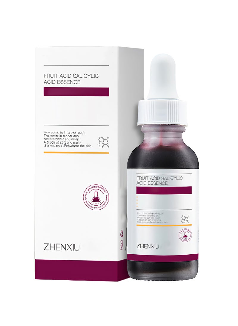 ZHENXIU - Fruit Acid Salicylic Acid Essence, Mild Moisturizing Hydrating Nourishing Anti-Aging Facial Serum for Pure Acne Blackheads Wrinkles, Pore Minimizer Serum 30ml - Image 1