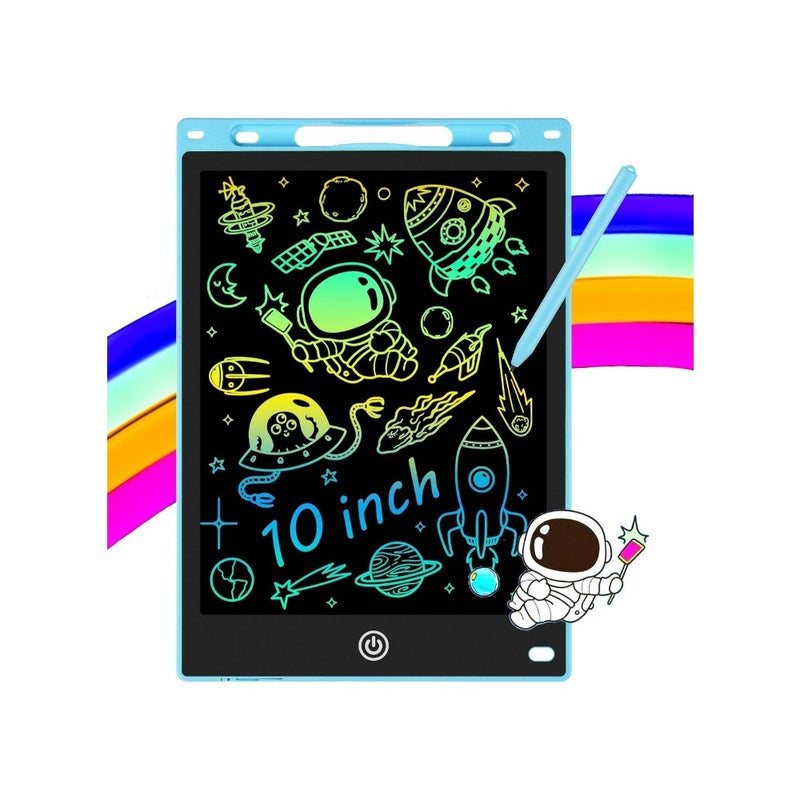 تابلت كتابة إل سي دي 10 بوصة مع شاشة متعددة الألوان، لوحة رسم إلكترونية أنيقة ولوحة خربش قابلة للمسح للأعمار من 3 إلى 8 سنوات، لوحة رسم رقمية محمولة بدون ورق للتعلم والتتبع وممارسة الكتابة اليدوية والملاحظات، هدية لعبة تعليمية للأولاد والبنات - Image 1