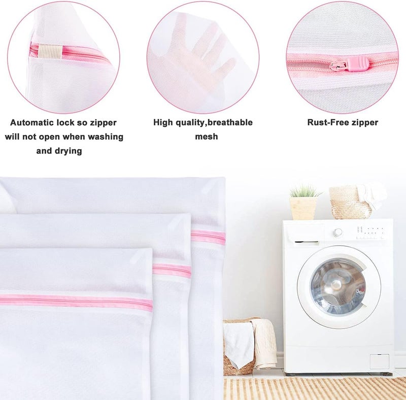 Style Keepers 3 Mesh Laundry Bag for Washing Machine Net Delicates 3 Pcs with Zip Sturdy and Durable Suitable for Travel Pouch lingerie Clothes Travelling Shoe Coats Shirts Sweaters Pants Bras and Baby  - Image 3