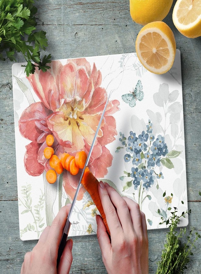 CounterArt Spring Meadow 3mm Tempered Glass Cutting Board 10” x 8” Manufactured in the USA Cheese Board Bar Board - Image 2
