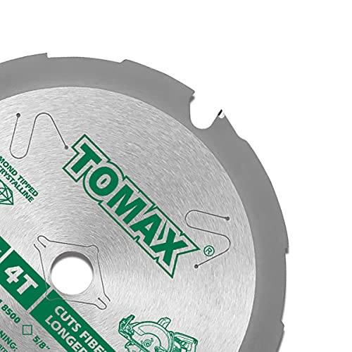 TOMAX PCDM61204 6-1/2 Inch 4 Tooth Polycrystalline Diamond Tipped (PCD) Hardie Fiber Cement Saw Blade with 5/8-Inch DMK Arbor - Image 2