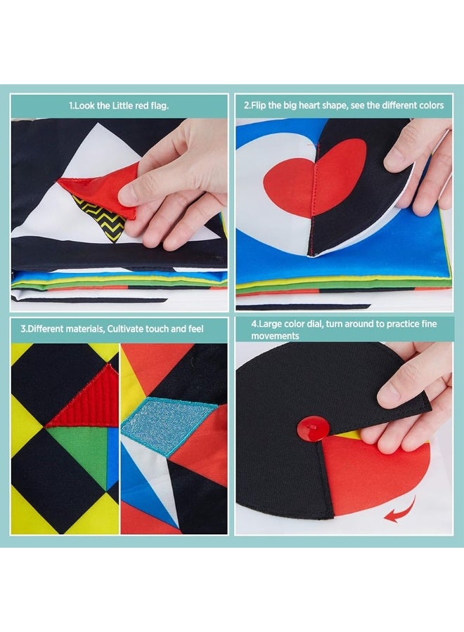 beiens Baby Books Toys, High Contrast Black and White Books Non Toxic Fabric Touch and Feel Crinkle Cloth Books Early Educational Stimulation Toys for Infants Toddlers, Baby Gift Soft Toys Mirror - Image 1