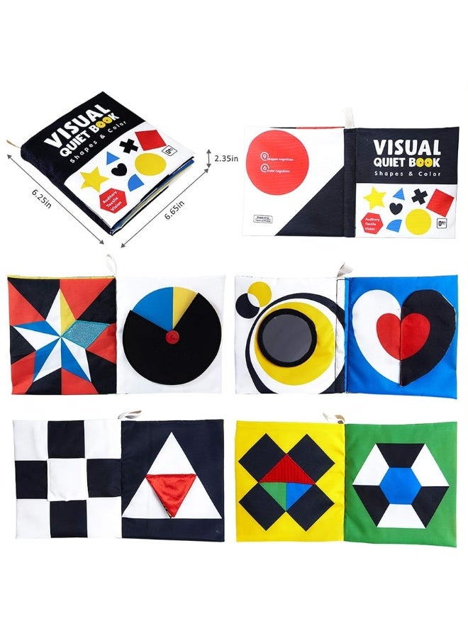 beiens Baby Books Toys, High Contrast Black and White Books Non Toxic Fabric Touch and Feel Crinkle Cloth Books Early Educational Stimulation Toys for Infants Toddlers, Baby Gift Soft Toys Mirror - Image 2