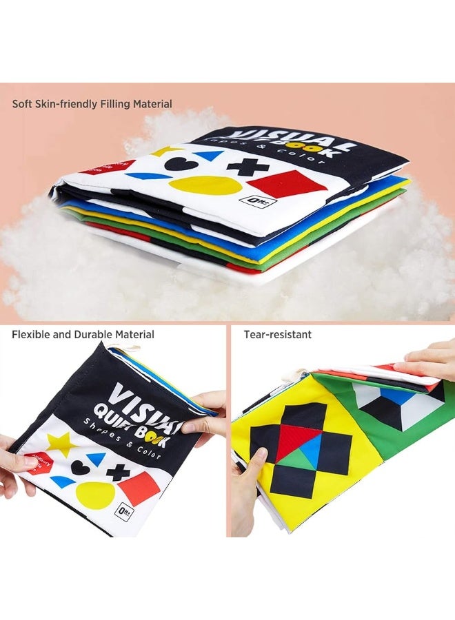 beiens Baby Books Toys, High Contrast Black and White Books Non Toxic Fabric Touch and Feel Crinkle Cloth Books Early Educational Stimulation Toys for Infants Toddlers, Baby Gift Soft Toys Mirror - Image 5