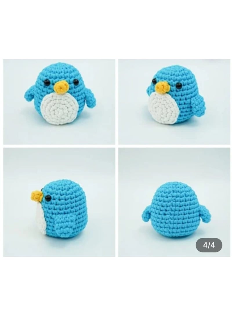 Crochet Kit, Blue Penguin Amigurumi, DIY Craft Set with Yarn, Hook, Stuffing, Complete Beginner Friendly, for Kids & Adults, Great Fun Activity, Nice Gifting Idea - Image 2