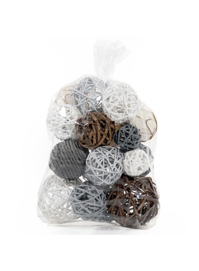 ANDALUCA (Grey) - Decorative Vase Filler Bag with Orbs, Balls (Grey) - Image 2