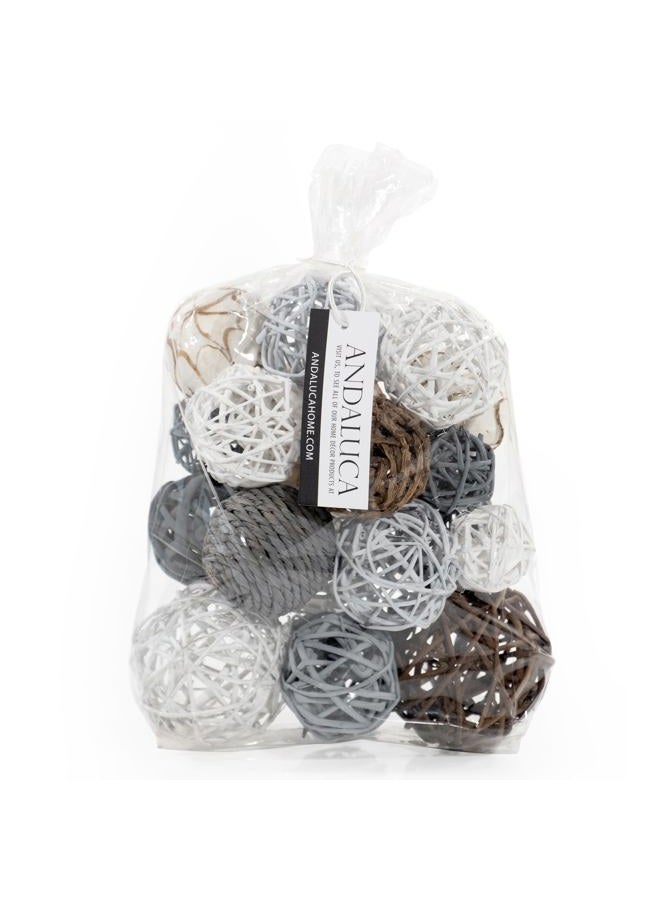 ANDALUCA (Grey) - Decorative Vase Filler Bag with Orbs, Balls (Grey) - Image 1