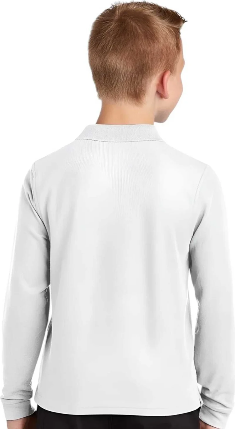 Tezzgelsin 3-Piece Boy Long Sleeve Cotton Polo Neck T-Shirt Daily and School Uniform School T-Shirt