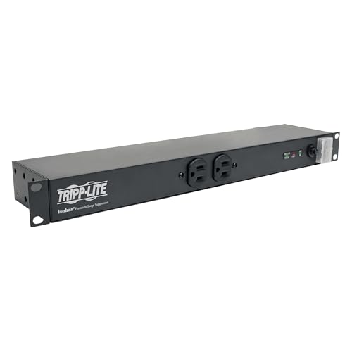 Tripp Lite تركيب Tripp Lite 12 مخرج PDU Isobar واقي من زيادة التيار، 15A، 3840 جول، سلك بطول 15 قدم مع قابس 5-15P، تركيب 1U، ضمان مدى الحياة من الشركة المصنعة وتأمين بقيمة 25,000 دولار (ISOBAR12ULTRA) - Image 1