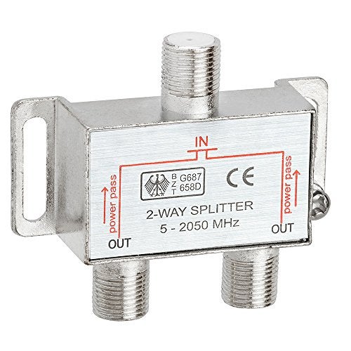 Cmple - 2 Way F-Type Splitter 2050MHz F Female to Female Coaxial Cable Distributor 2.05GHz Two Way Coax Antenna Сombiner Splitter for RG6, RG59, TV, Satellite, Modem - Image 3