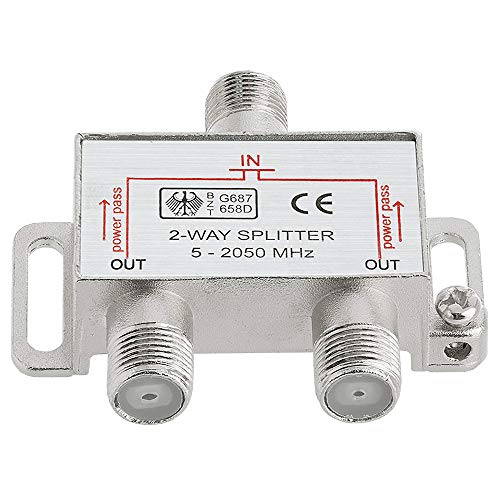 Cmple - 2 Way F-Type Splitter 2050MHz F Female to Female Coaxial Cable Distributor 2.05GHz Two Way Coax Antenna Сombiner Splitter for RG6, RG59, TV, Satellite, Modem - Image 2