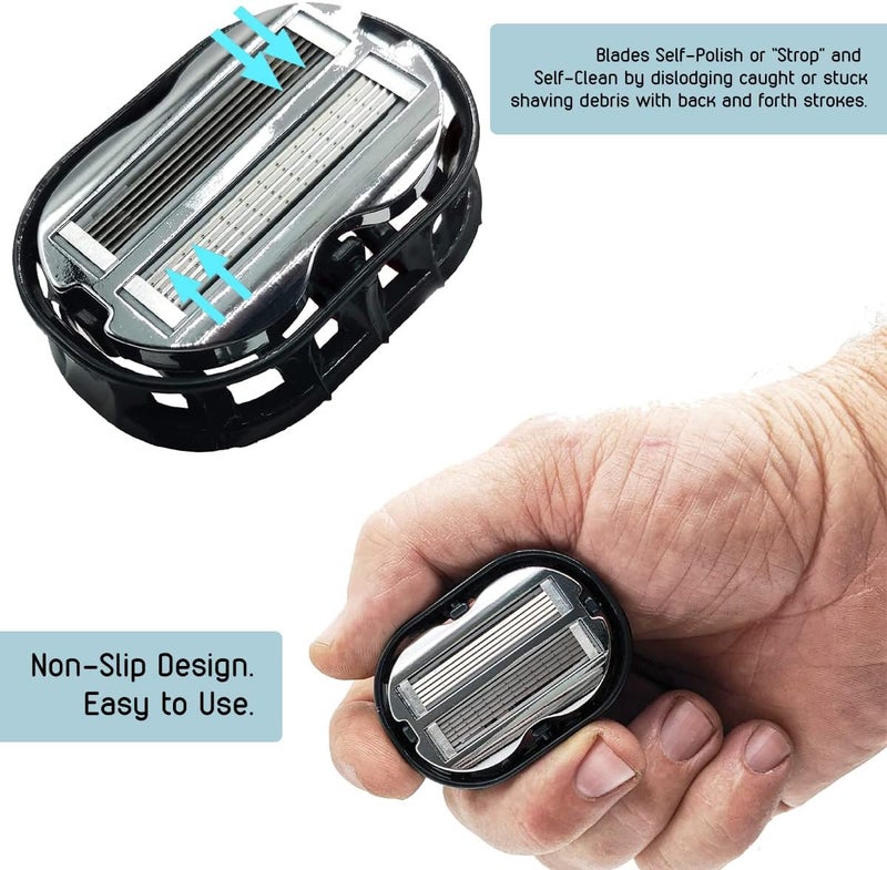 OmniShaver With Travel Case The Fastest Way To Shave Your Head Legs Arms Body Shaving Razor Self Cleans And Strops During Use Durable Blades Head Shaver For Bald Men Hair Cutter - Image 2