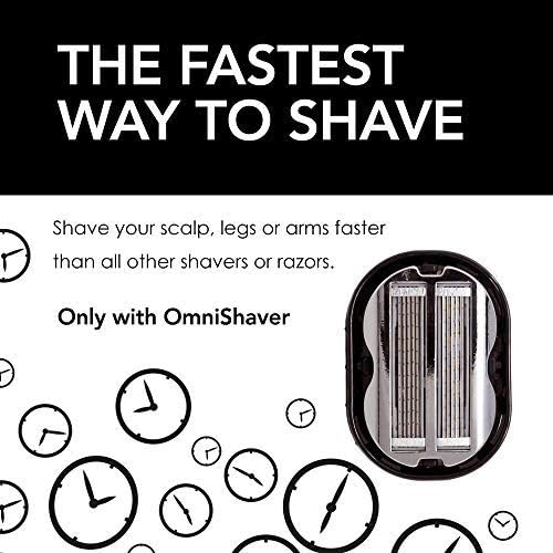 OmniShaver With Travel Case The Fastest Way To Shave Your Head Legs Arms Body Shaving Razor Self Cleans And Strops During Use Durable Blades Head Shaver For Bald Men Hair Cutter - Image 4