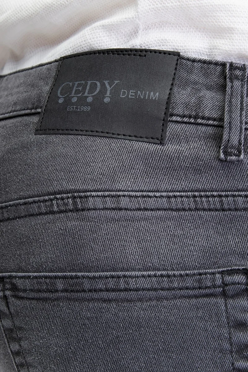 Cedy Denim Men's High Waist Pile Cuffed Jeans Regular Fit Jean C336