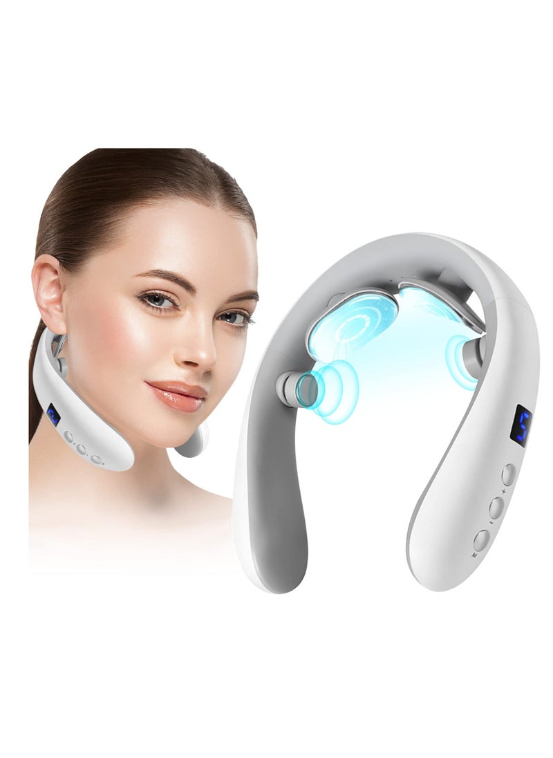 Generic Neck Massager, Portable Heated Neck Lymphatic Massager for Neck Pain & Fatigue Relief, Heating and Vibration Functions, Neck Massager with 10 Modes 16 Levels, High-Elastic Frame Design, Perfect Gifts  - Image 1