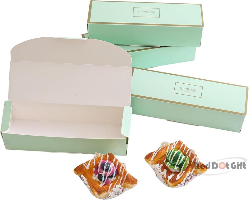Red Dot Gift 10pcs Thank You Box - Apple Green Rectangle Cardboard Biscuit Boxes - Image 5