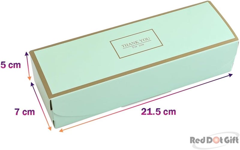 Red Dot Gift 10pcs Thank You Box - Apple Green Rectangle Cardboard Biscuit Boxes - Image 2