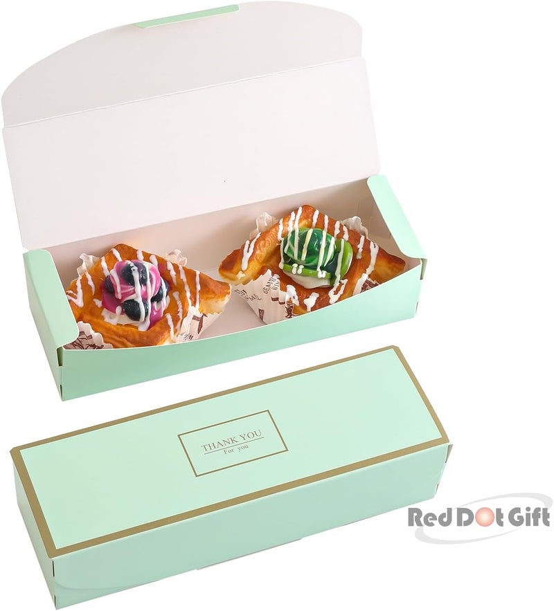 Red Dot Gift 10pcs Thank You Box - Apple Green Rectangle Cardboard Biscuit Boxes - Image 4