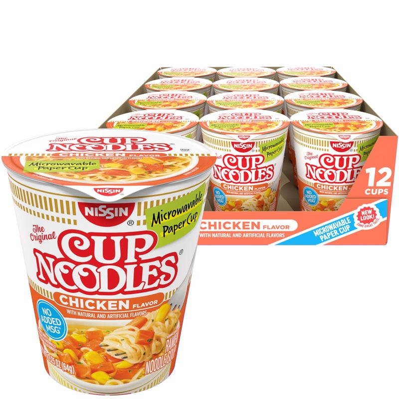 Nissin Cup Noodles Ramen Noodle Soup Chicken Microwaveable Paper Cup 225 Ounce Pack of 12 - Image 3