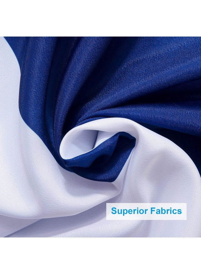 AmazerBath Navy Blue Shower Curtain, 72" W x 72" H Blue and White Stripes, Fabric for Bathroom, with 2 Heavy Stones - Image 2