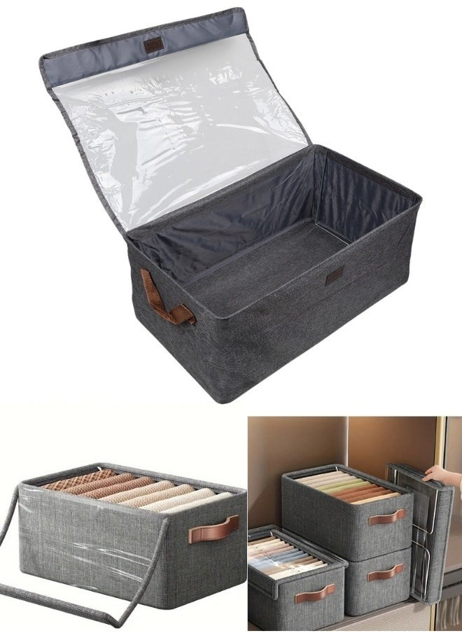 Happy Home - Oxford Foldable Lid Storage Box for Clothes Towels Bed Linen Organizer 47*27*18cm - Image 1