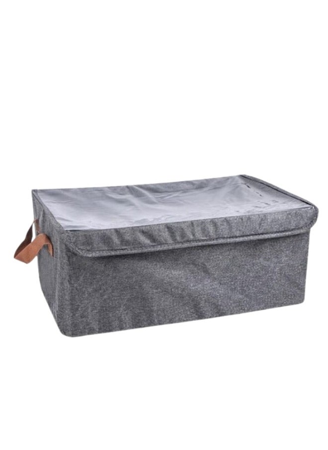 Happy Home - Oxford Foldable Lid Storage Box for Clothes Towels Bed Linen Organizer 47*27*18cm - Image 1