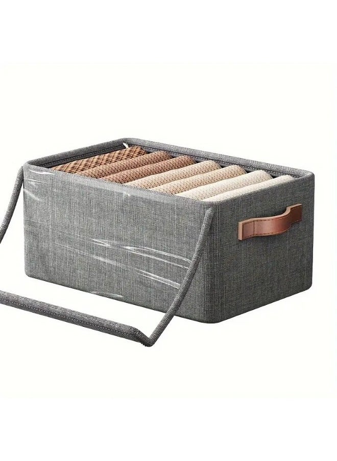 Happy Home - Oxford Foldable Lid Storage Box for Clothes Towels Bed Linen Organizer 47*27*18cm - Image 1