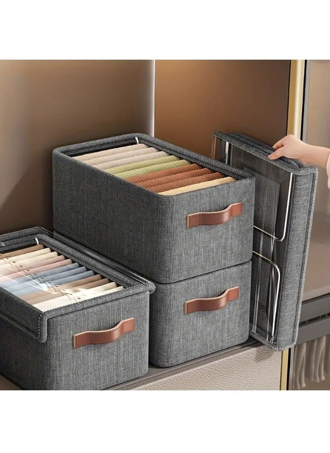 Happy Home - Oxford Foldable Lid Storage Box for Clothes Towels Bed Linen Organizer 47*27*18cm - Image 1