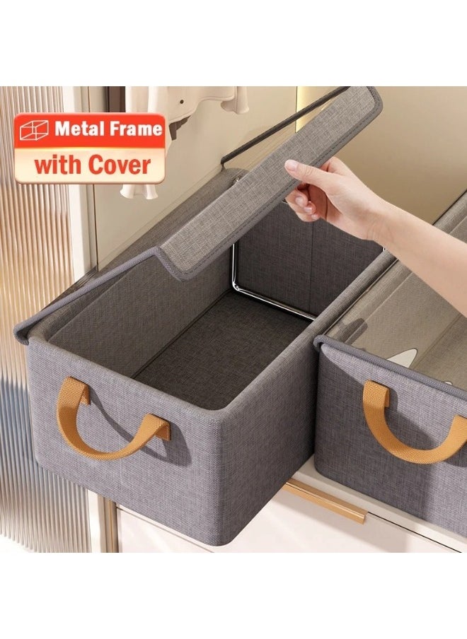 Happy Home - Oxford Foldable Lid Storage Box for Clothes Towels Bed Linen Organizer 47*27*18cm - Image 1