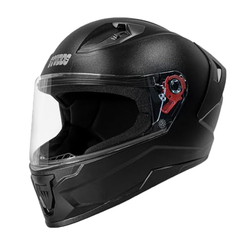 Studds Raider ISI Certified Full Face Motorcycling Helmet for Men and Women with Spoiler and Clear Visor (Black - L) - Image 1