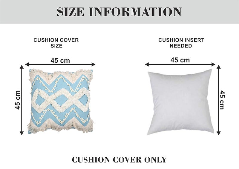 IMPEXART PVT LTD Cushion Cover 18 Inch x 18 Inch Boho Shaggy Pillow Case for Dcor Sofa Couch Living Room Bedroom Farm House Indoor Outdoor - Image 5