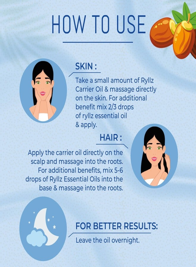 RYLLZ ESSENTIALS Argan Carrier Oil | For Frizzy, Dry & thin, Hair Growth, Hair Fall Control | Light Oil for styling | 100% Pure & Natural | Cold Pressed & Extra Virgin | 100ml - Image 5