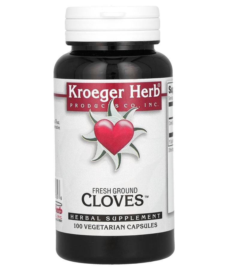 Kroeger Herb Co Fresh Ground Cloves 100 Vegetarian Capsules (450 mg per Capsule)