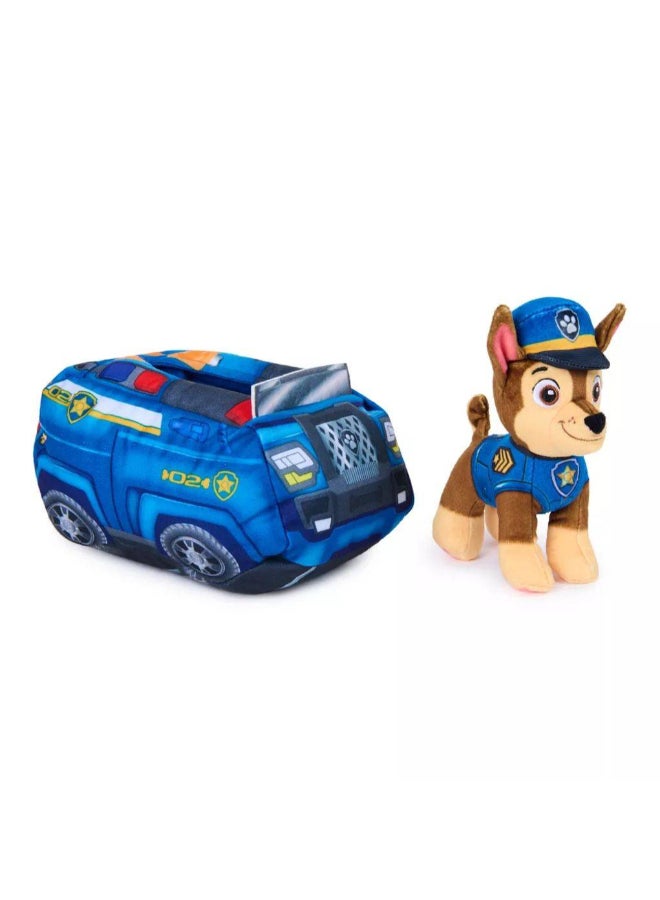 PAW PATROL مجموعة سيارات محشوة 2 في 1 من باو باترول تشيس (20.32 × 15.24 سم، عبوة من 2) - Image 2