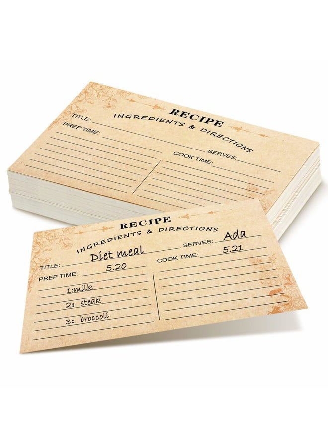 Outus 80 Pack Recipe Cards, 4 x 6 Inch Kraft Double Sided Recipe Cards Cooking Recipe Cards Stock Thick Cardstock Recipe Cards with Lines for Weddings, Bridal Shower, Housewarming Gifts - Image 3