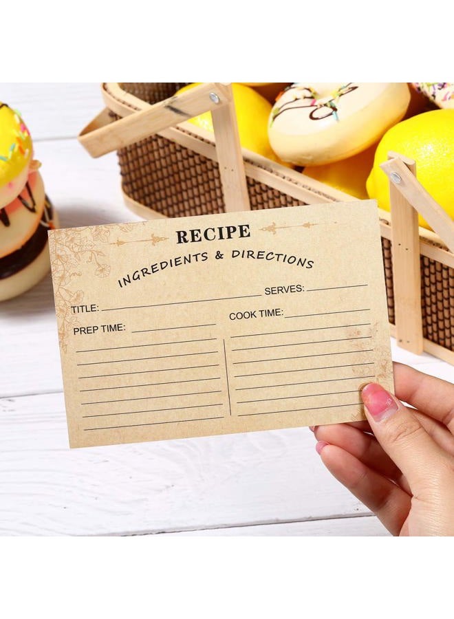 Outus 80 Pack Recipe Cards, 4 x 6 Inch Kraft Double Sided Recipe Cards Cooking Recipe Cards Stock Thick Cardstock Recipe Cards with Lines for Weddings, Bridal Shower, Housewarming Gifts - Image 5