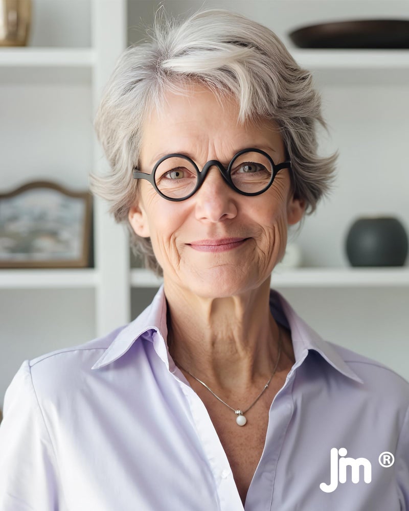 JM 5 Pack Round Reading Glasses for Women Men, Vintage Small Blue Light Blocking Computer Readers with Spring Hinges +1.75 - Image 4