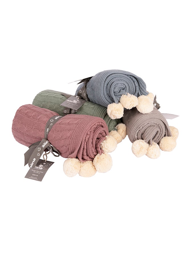 Alina Blanket 100% Cotton Knitted - Image 3