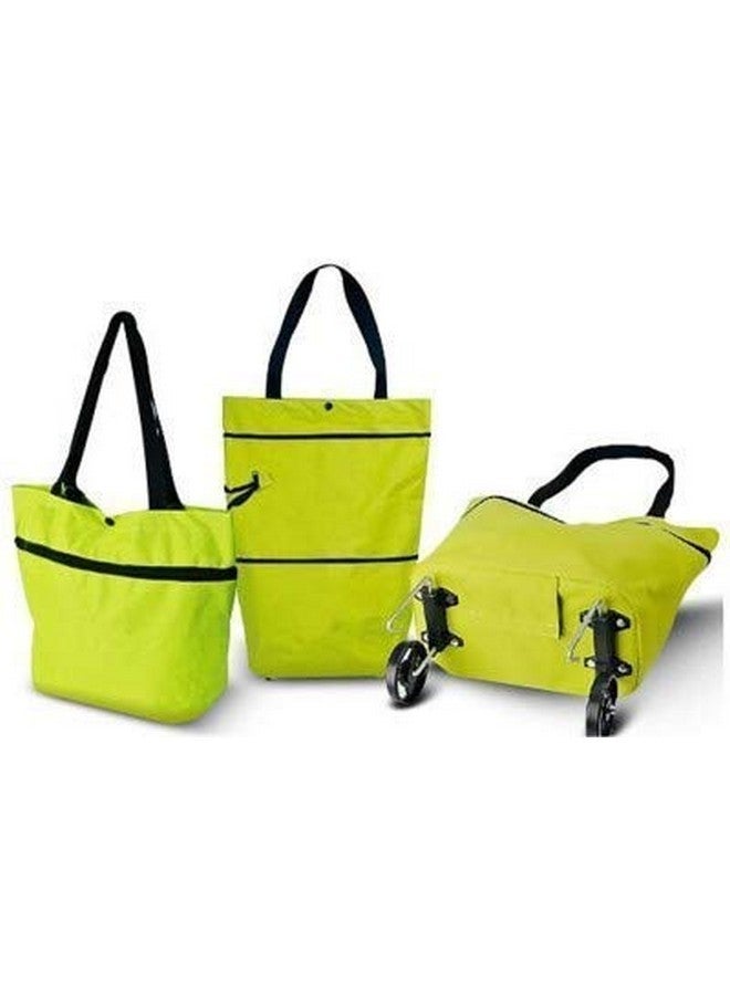 Shopurb Foldable Shopping Trolley Bag with Wheels Folding Travel Luggage Bag/Vegetable, Grocery, Shopping Trolley Carry Bag - Image 3
