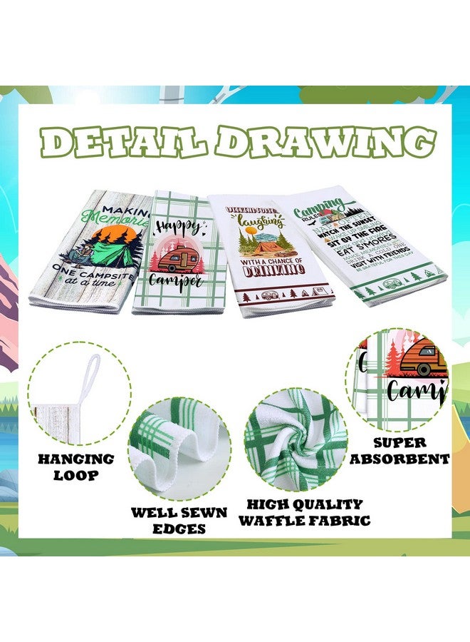 اودين مناشف مطبخ للتخييم من أودين، 6 قطع، ديكورات تخييم، مناشف أطباق، طقم مناشف يد للمطبخ، مناشف شاي مطبوعة بعبارات مضحكة، هدايا مبتكرة للمخيمين، ملحقات تخييم لمخيمات السيارات الترفيهية - Image 4