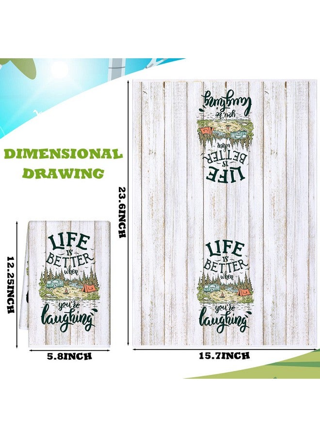 اودين مناشف مطبخ للتخييم من أودين، 6 قطع، ديكورات تخييم، مناشف أطباق، طقم مناشف يد للمطبخ، مناشف شاي مطبوعة بعبارات مضحكة، هدايا مبتكرة للمخيمين، ملحقات تخييم لمخيمات السيارات الترفيهية - Image 3