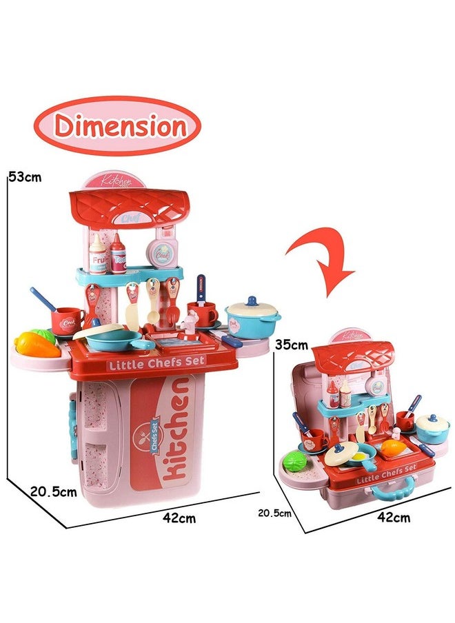 Famous Quality Famous Quality Stylish Kitchen Set for Girls Toy with Cooking Utensils Combo Items, Little Chef Realistic Miniature Chefs Pretend Play/Role Play Home Game  - Image 5