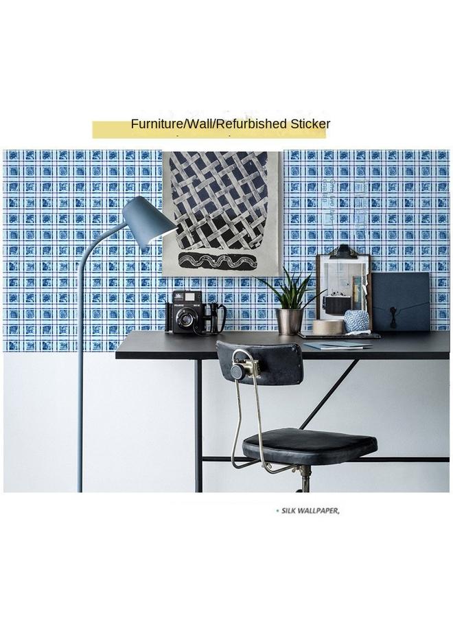 الأزرق جي دبليو ورق حائط ياباني كارتون غرفة نوم غرفة نوم غرفة نوم غرفة نوم قابلة للتمزيق ورق جدران خزانة ملصقات منقوشة لفائف كبيرة بالجملة - Image 1