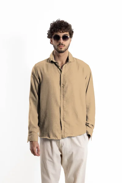 SHAPES TEXTURED LINEN BLEND SHIRT