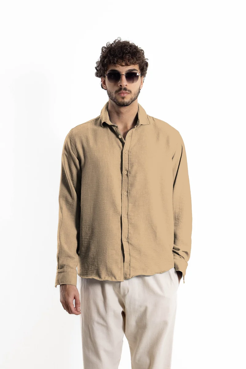 شايبس قميص كتان منسوج