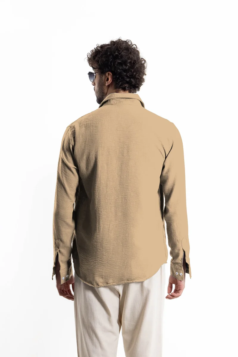 شايبس قميص كتان منسوج