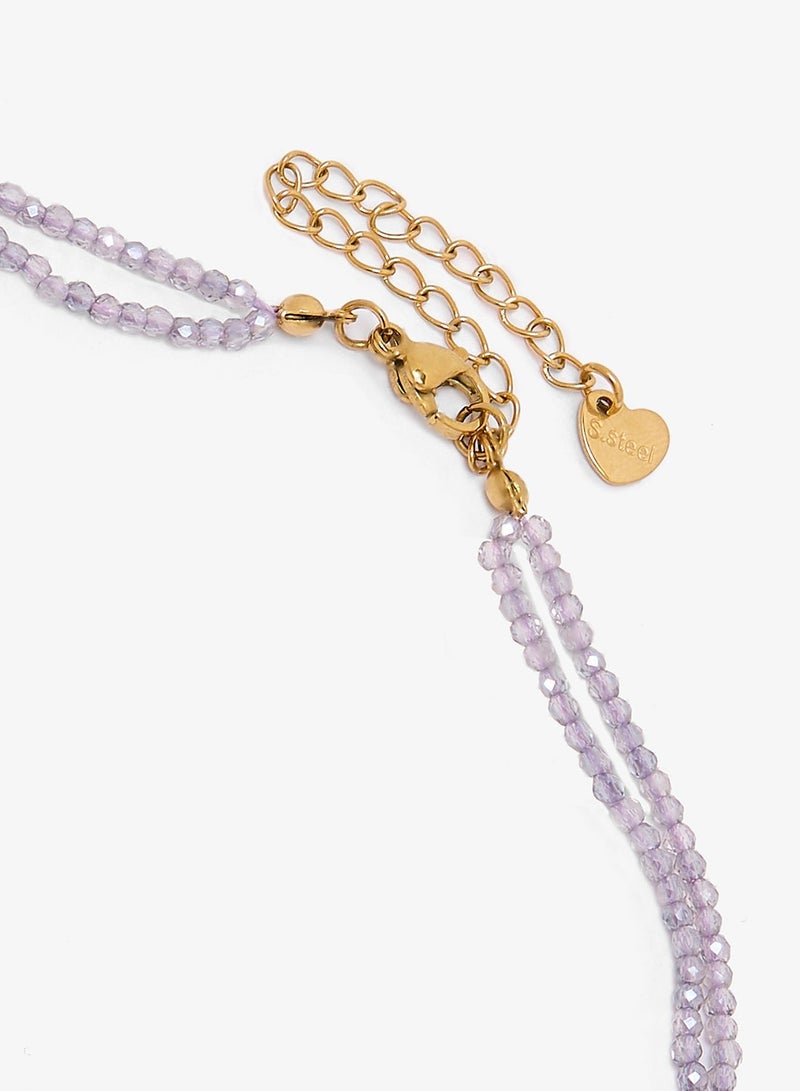 ELLA Pink Diamonte Silver Accent Necklace - Image 4