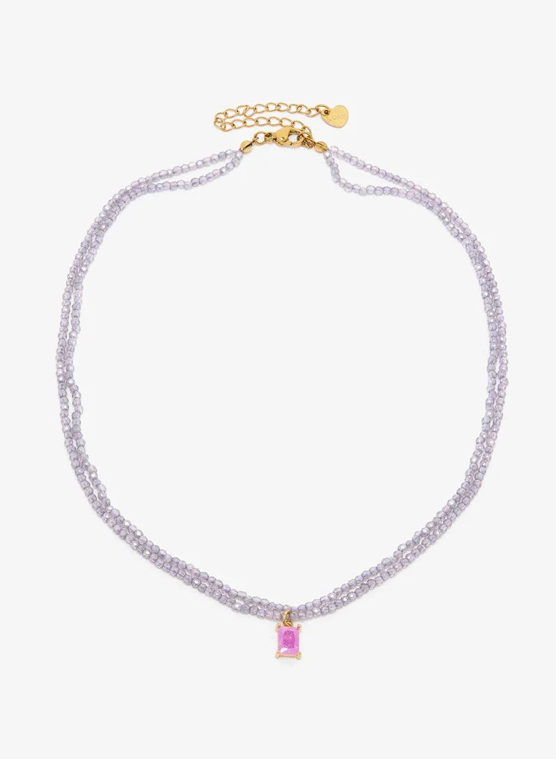 ELLA  Pink Diamonte Silver Accent Necklace for Women | Best Price UAE