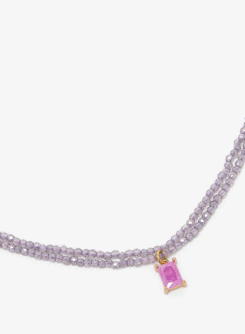 ELLA  Pink Diamonte Silver Accent Necklace for Women | Best Price UAE